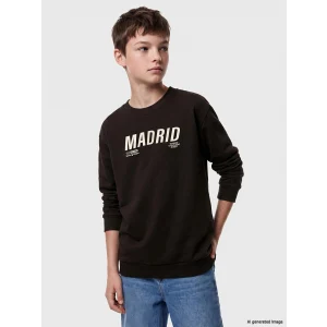 LCW Kids Kahverengi Madrid Baskılı Erkek Çocuk Sweatshirt