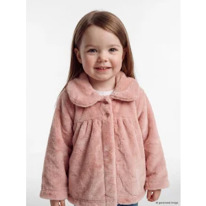 LCW baby Pembe Bebe Yaka Kız Bebek Pelüş Hırka