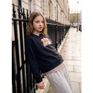 LCW Kids Lacivert Baskılı Kız Çocuk Sweatshirt