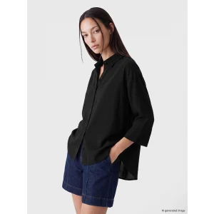 LCW EVERYDAY Siyah Dokulu Oversize Kadın Gömlek