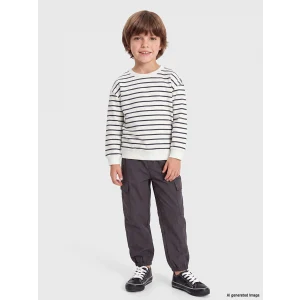 LCW Kids Gri Çizgili Erkek Çocuk Eşofman Takım