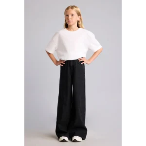 Defacto H6249A8NM40 Siyah 90s Wide Leg Beş Cep Detaylı Jean Pantolon Kız Çocuk