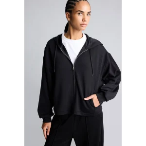 Defacto H5189AXBK81 Siyah Ultra Yumuşak Oversize Fermuarlı Kapüşonlu Cepli Basic Sweatshirt Hırka