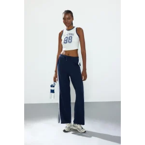 Defacto H1993AXNV238 Lacivert Ultra Yumuşak Pamuklu Straıght Fıt Standart Paça Standart Boy Modal Sporcu Lacivert Eşofman Altı