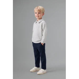 Defacto I0275A5GR91 Gri Polo Yaka Uzun Kollu Üst Geniş Paça Alt 2li Takım Erkek Bebek