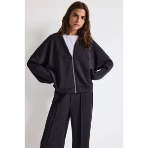 Defacto F1025AXBK81 Siyah Kolej Yaka Bomber Modal Hırka