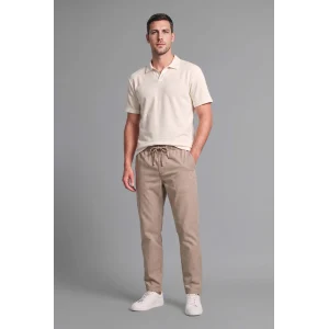 Defacto H3877AXBG716 Bej Ultra Yumuşak Beli Bağcıklı Relax Fit Pantolon