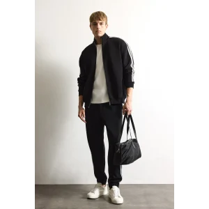 Defacto E9665AXBK81 Siyah Regular Fit Yan Biyeli Lastikli Paça Jogger Eşofman Altı