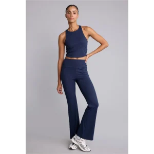 Defacto C9192AXIN187 İndigo Esnek Kumaş Aırtech Flare Fit Yüksek Bel Beli Saran Sporcu Pantolon