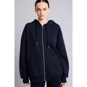 Defacto V4233AZNV241 Lacivert Pamuklu Oversıze Kapüşonlu Kalın Kumaş Sweatshirt