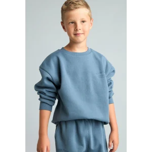 Defacto H9683A8BE739 Mavi Bisiklet Yaka Efekt Nakışlı Sweatshirt Erkek Çocuk