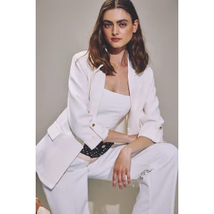 Defacto C3215AXWT34 Beyaz Oversıze Basic Blazer Beyaz Ceket