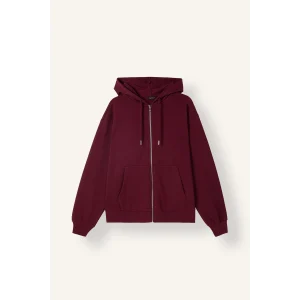 Defacto C1809AXBR115 Bordo Relax Fıt Kapüşonlu Basıc Düz Kalın Sweatshirt Kumaşı Hırka