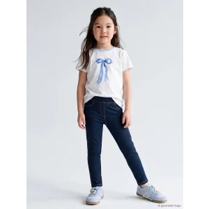 LCW Kids İndigo Kız Çocuk Denim Görünümlü Tayt