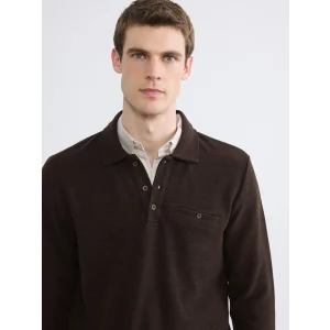 LCWAIKIKI Classic Kahverengi Polo Yaka Erkek Sweatshirt