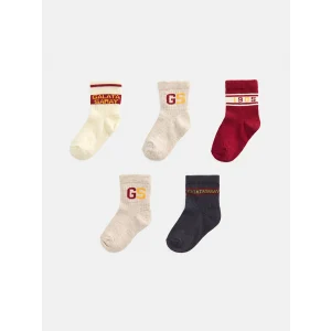 LCW baby Ekru Galatasaray Desenli Erkek Bebek Soket Çorap 5li