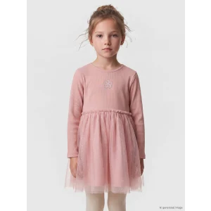 LCW Kids Pembe Tül Detaylı Kız Çocuk Elbise