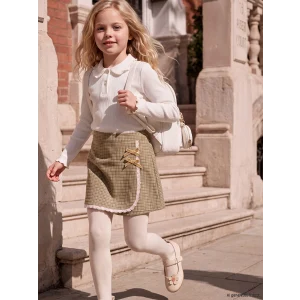 LCW Kids Beyaz Bebe Yaka Kız Çocuk Tişört