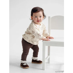 LCW baby Ekru Baskılı Kız Bebek Takım