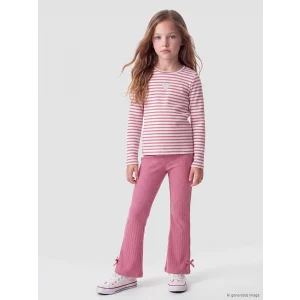 LCW Kids Pembe Kız Çocuk Fitilli İspanyol Paça Tayt