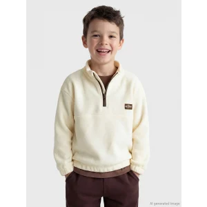 LCW Kids Bej Dik Yaka Erkek Çocuk Polar Sweatshirt