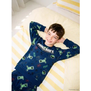 LCW Kids Lacivert Minecraft Baskılı Erkek Çocuk Pijama Takım
