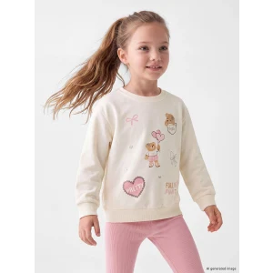 LCW Kids Ekru Kız Çocuk Baskılı Sweatshirt