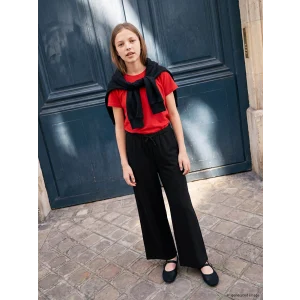 LCW Kids Siyah Wideleg Kız Çocuk Pantolon