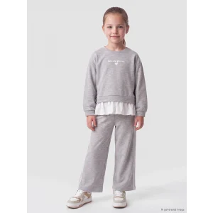 LCW Kids Gri Bisiklet Yaka Kız Çocuk Eşofman Takımı