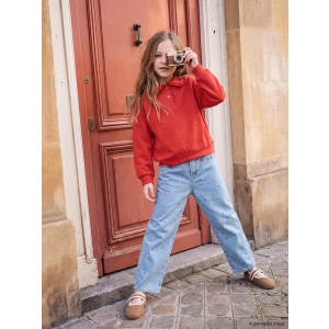 LCW Kids İndigo Straight Fit Nakışlı Kız Çocuk Jean Pantolon