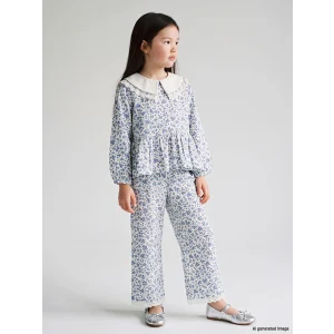 LCW Kids Ekru Çiçekli Kız Çocuk Bluz ve  Pantolon