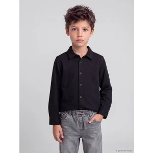 LCW Kids Siyah Gömlek Yaka Erkek Çocuk Gömlek