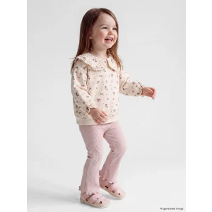 LCW baby Ekru Çiçekli Kız Bebek Takım