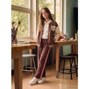 LCW Kids Kahverengi Kız Çocuk Geniş Paça Eşofman Altı