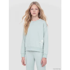 LCW Kids Yeşil New York Baskılı Kız Çocuk Soft Touch Eşofman Takım