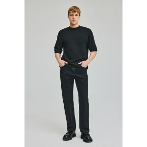 Defacto I6062AXNM40 Siyah Straight Fıt Normal Bel Boru Paça Jean Pantolon