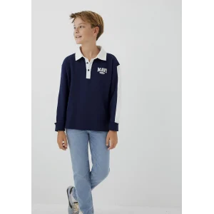 Mavi 6S10185-84371 Mavi Logo Baskılı Lacivert Polo Sweatshirt