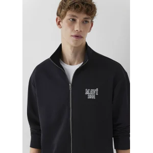 Mavi 0S10655-900 Mavi Logo Baskılı Fermuarlı Siyah Sweatshirt