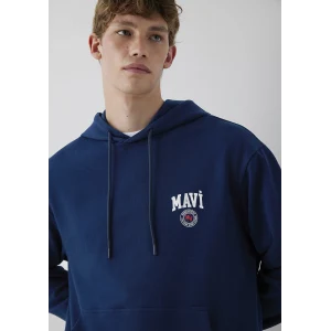 Mavi 0S10656-89353 Mavi Logo Baskılı Kapüşonlu Lacivert Sweatshirt