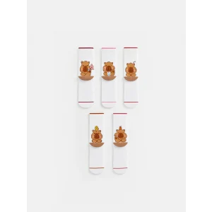LCW Kids Pembe Kız Çocuk 5li Paket Soket Çorap