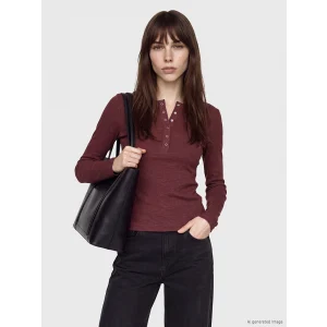 LCW EVERYDAY Bordo Bisiklet Yaka Kadın Fitilli Body
