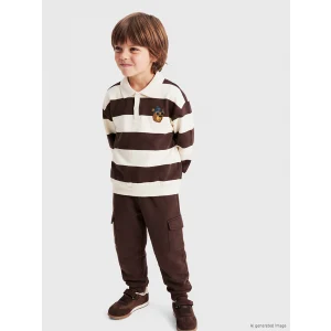 LCW Kids Kahverengi Çizgili Erkek Çocuk Takım