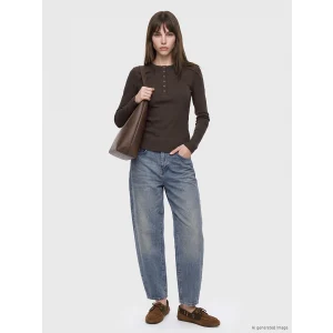 LCW EVERYDAY Kahverengi Bisiklet Yaka Kadın Body