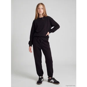 LCW Kids Siyah Bisiklet Yaka Kız Çocuk Eşofman Takım