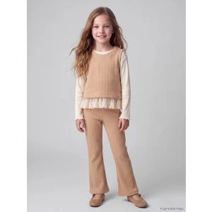 LCW Kids Bej Bisiklet Yaka Kız Çocuk Takım
