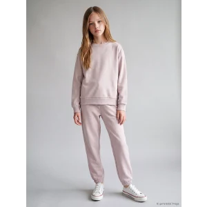 LCW Kids Lila Bisiklet Yaka Kız Çocuk Eşofman Takım