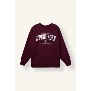 Defacto I3322AXBR232 Bordo Oversize Bisiklet Yaka Baskılı Kalın Sweatshirt