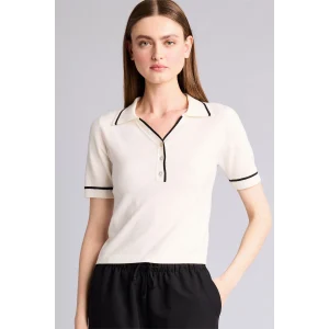 Defacto G9226AXER105 Ekru Ultra Yumuşak Regular Fıt Polo Yaka Kısa Kollu Tişört