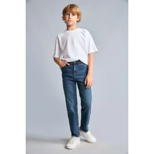 Defacto F0455A8NM41 Yeşil Straight Fit Klasik Düz Kesim Jean Pantolon Erkek Çocuk