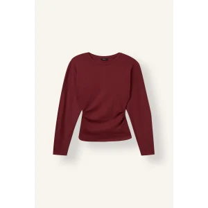 Defacto I8183AXBR477 Bordo %100 Pamuk Dikiş Detaylı Slim Fit Bisiklet Yaka Uzun Kollu Basic Tişört